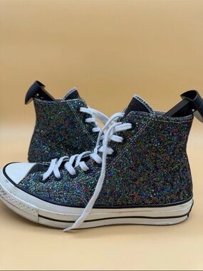 Converse Chuck Taylor All Star Hi Glitter Sneakers Men 8 Women 10 Black Rainbow